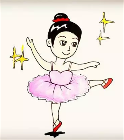 儿童画跳舞的女孩步骤教程