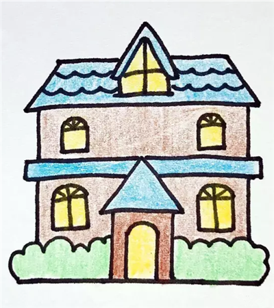 房子儿童画_露西学画画