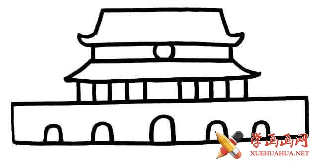 儿童学画画_北京天安门和天坛的简笔画图片