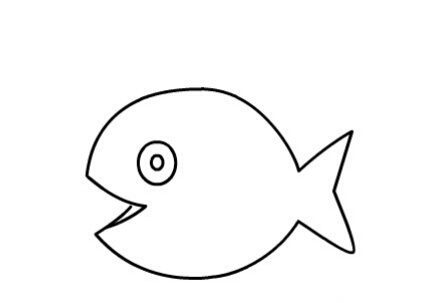 幼儿简笔画教程:鱼儿吐泡泡简笔画图片【动画步骤】