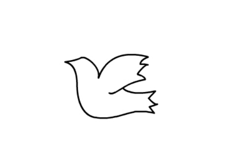 飞翔的和平鸽简笔画,儿童画和平鸽