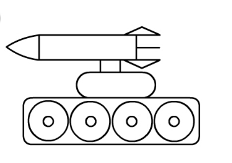 现代武器简笔画导弹车儿童简笔画