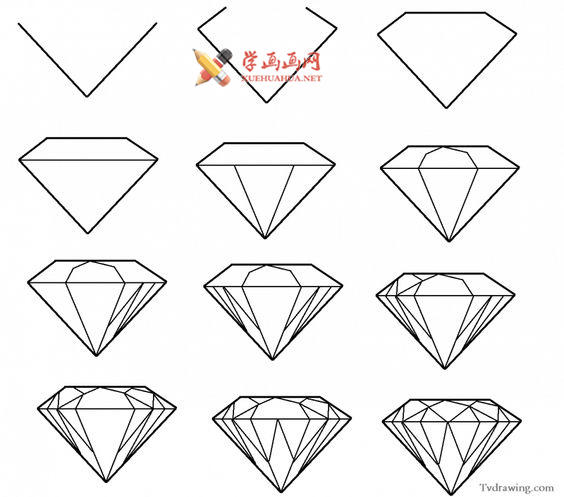 怎么画钻石简笔画钻石的画法教程