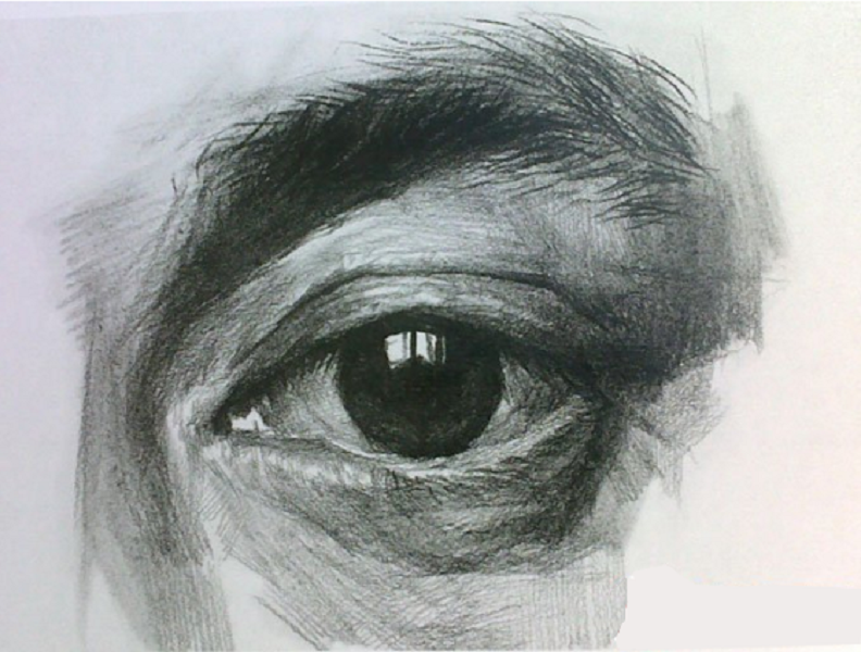 素描教程:男士眼睛素描写生图解教程