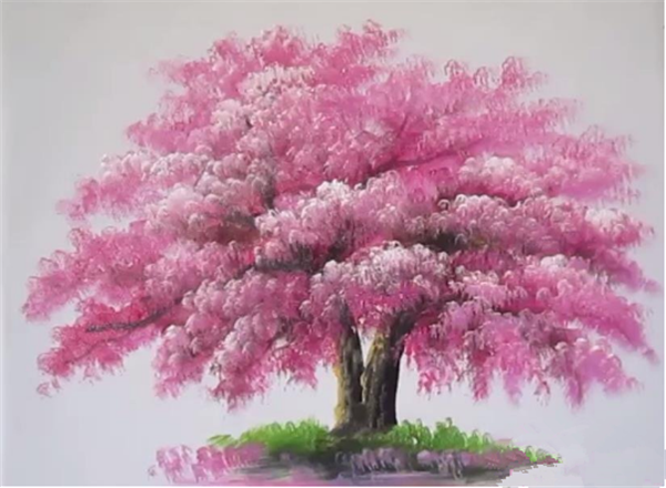 丙烯怎么画樱花树?