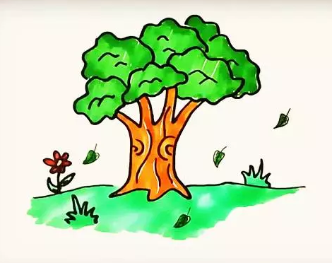 儿童画大树的画法