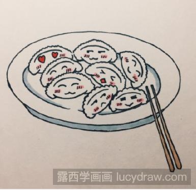 饺子简笔画的画法-露西学画画