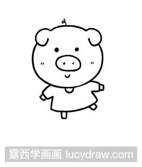儿童画十二生肖之猪