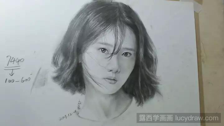 人像教程:林允儿人物素描教程