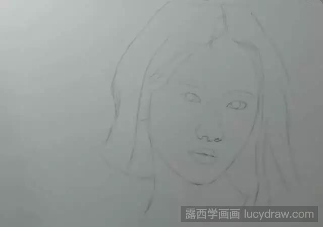 人像教程:林允儿人物素描教程