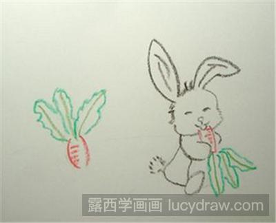 儿童画教程:吃萝卜的大白兔-露西学画画