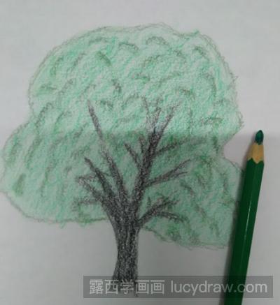 香樟树儿童画教程