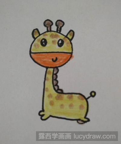 长颈鹿儿童画教程