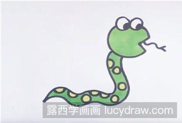 小蛇儿童画过程