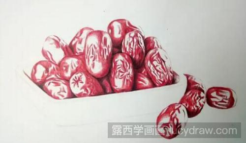 红枣彩铅画教程