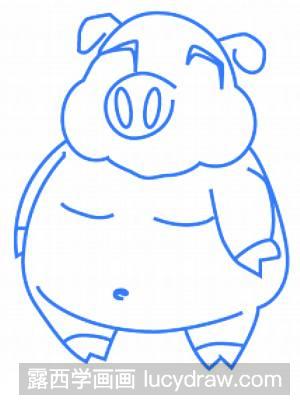 下面由露西给大家分享的快乐的小猪儿童画,让