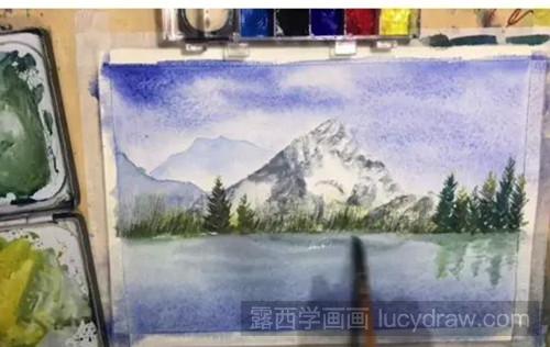湖光山色水彩画教程