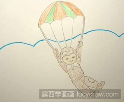 儿童画教程:教你画跳伞运动员