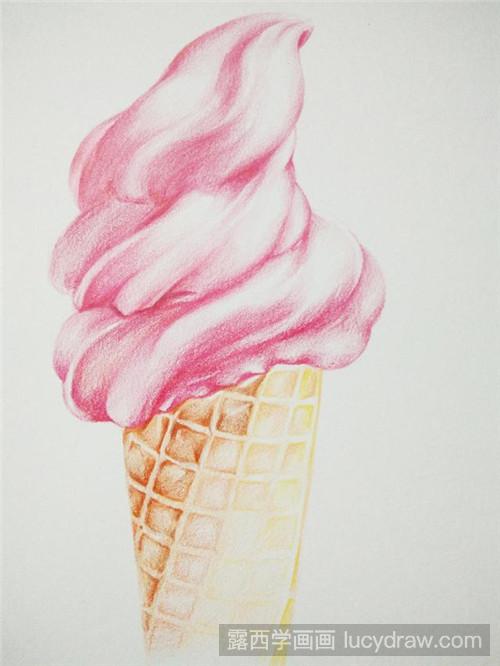 冰淇淋彩铅画教程