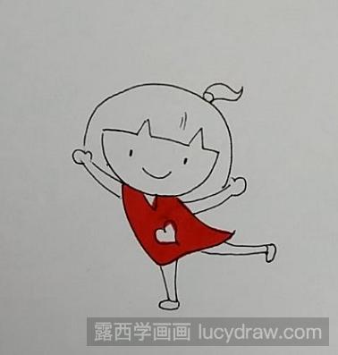儿童画教程:教你画小女孩-露西学画画