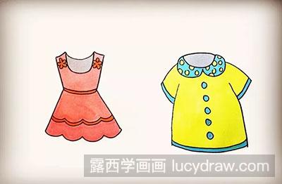 儿童画教程怎么绘制衣服-露西学画画