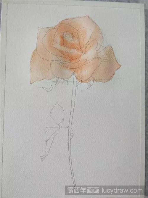 玫瑰花水彩画教程
