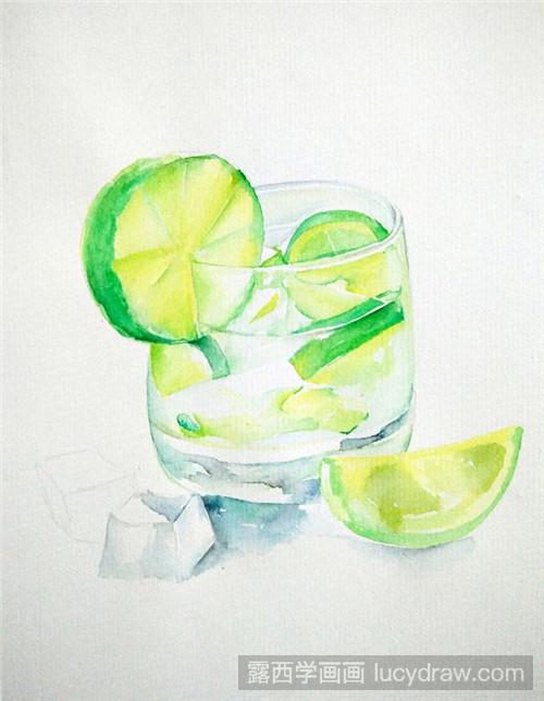 柠檬水水彩画教程