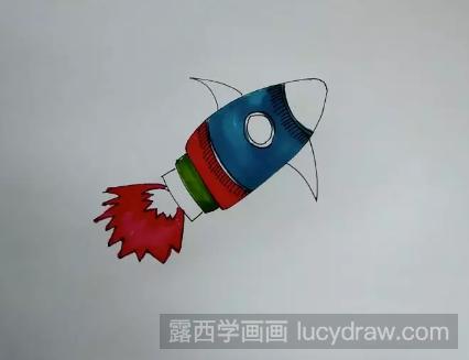 儿童画教程:教你画火箭