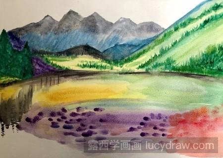 到这里,彩色山水水彩画就分享完了,中国山水画简称"山水画".