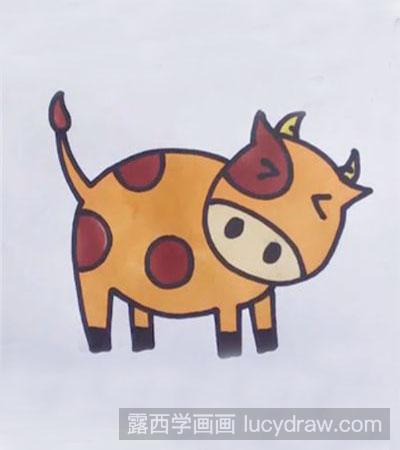 儿童画教程:教你画小牛