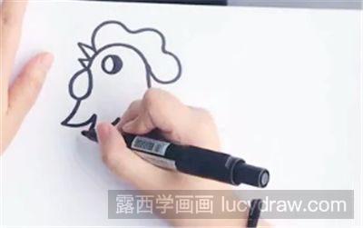 儿童画大公鸡怎么画-露西学画画