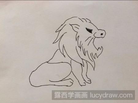 狮子儿童画步骤-露西学画画