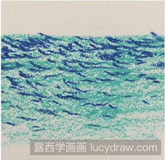 油画棒画大海步骤教程