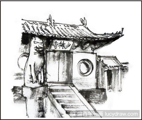 国画少林寺怎么画