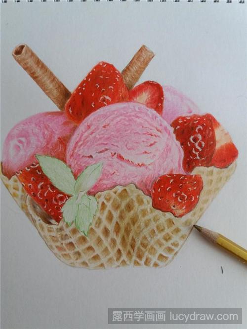 彩铅冰淇淋的画法