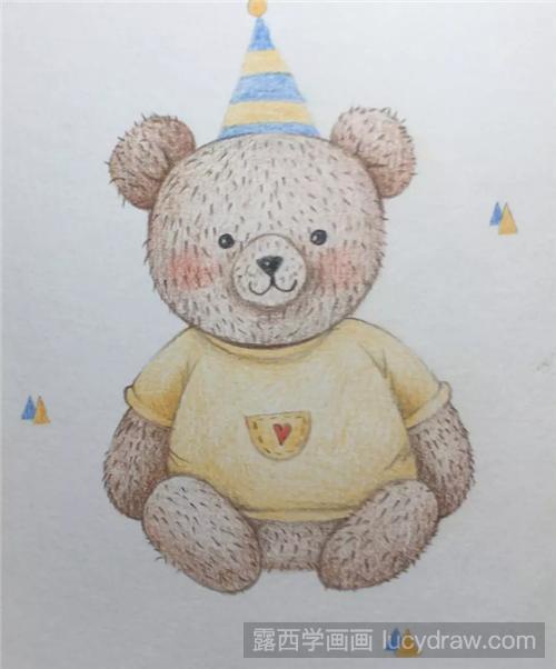 玩具抱熊怎么画?儿童画抱熊绘画过程详解!