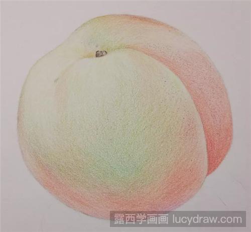 水蜜桃彩铅画怎么画教你画一个水蜜桃