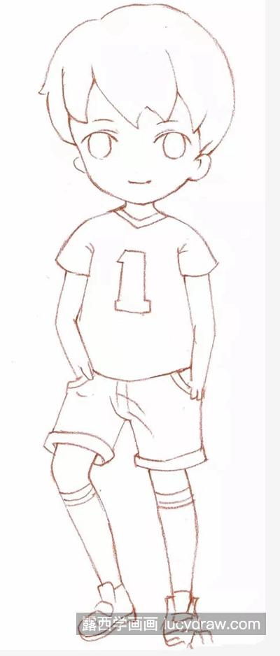 穿运动装的少年怎么画阳光男孩的绘画步骤有哪些