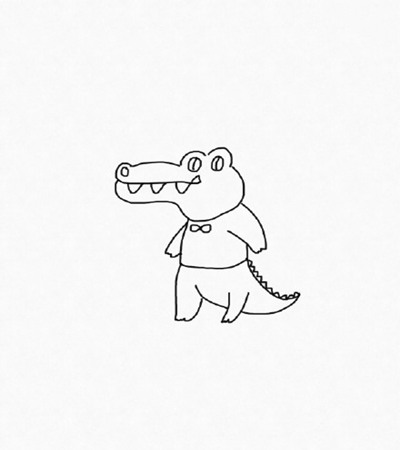 站立的简笔画小鳄鱼
