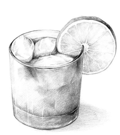 柠檬静物单个素描图片图片