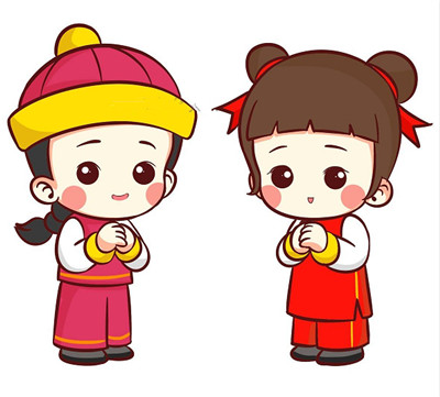 春节拜年儿童画画图片图片