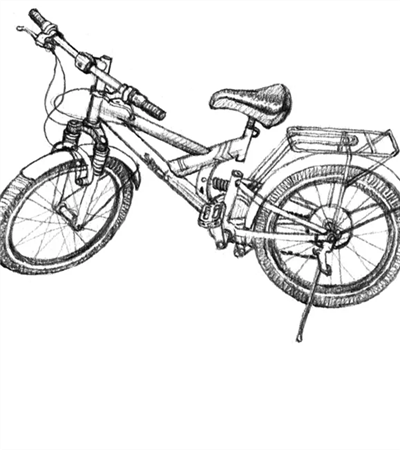 自行车画法 难度 美术图片