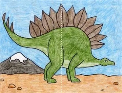 长羽毛的恐龙绘画图片