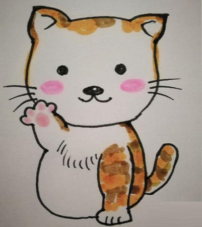 儿童画教程:教你画可爱的猫咪