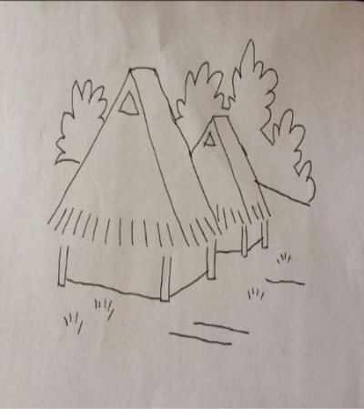 傣族房子简笔画简单图片