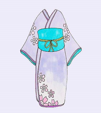 樱花和服简笔画教程分享,如何画日本和服?