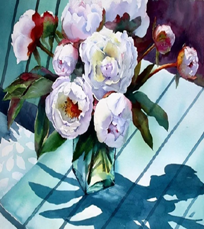 Ann Mortimer水彩作品欣赏，教你画水彩花卉