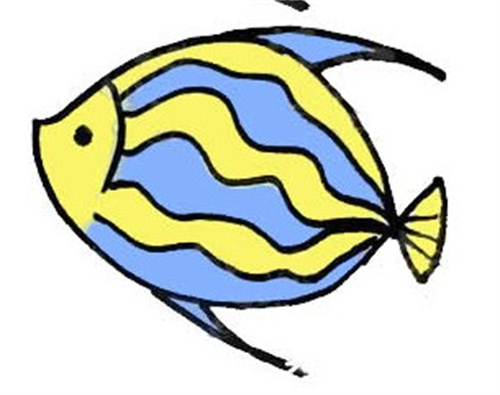 漂亮的彩带鱼怎么画 好看的彩色彩带鱼简笔画教程