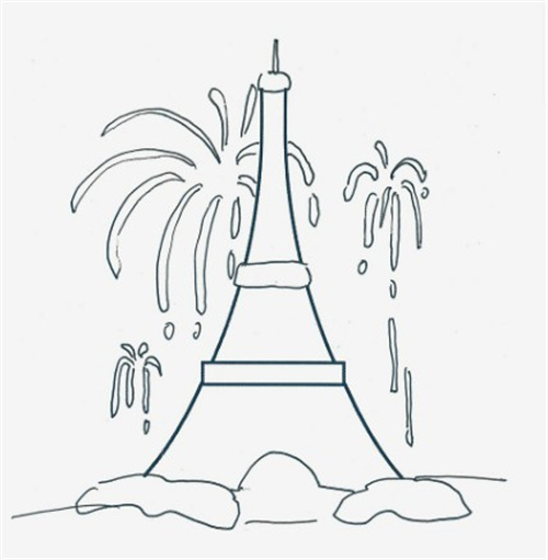 法国铁塔简笔画图片