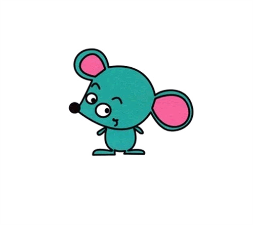 带颜色的彩色小老鼠简笔画教程 简单可爱的小老鼠怎么画